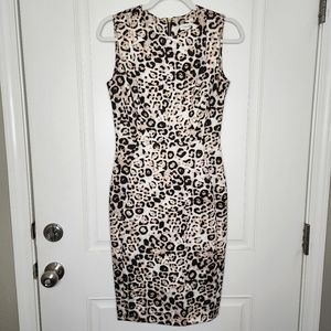 Calvin Klein Animal Print Scuba Sheath Dress